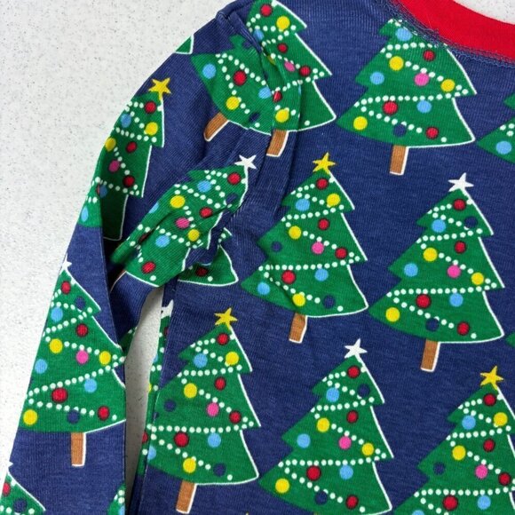 Mini Boden Glow in the Dark Christmas Tree Long John Pajamas 3 - Picture 4 of 9